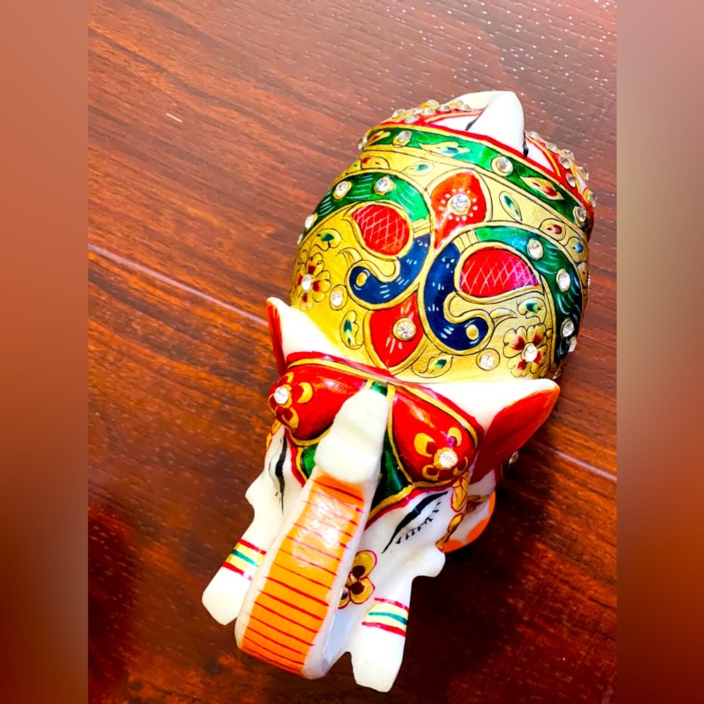 Marble painted elephants